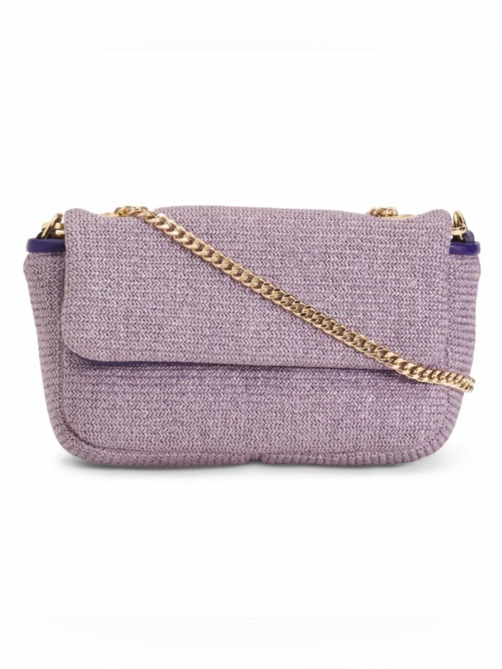 FALORNI Lavender Woven Chain-Shoulder Bag